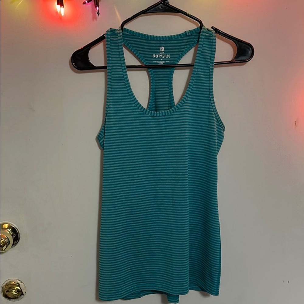 Teal Striped Women's Tank Top